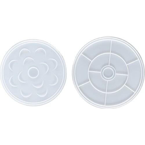 U90E Round Eyelash Storage Box Epoxy Resin Mold with Lid Eyelash Case Silicone Mould
