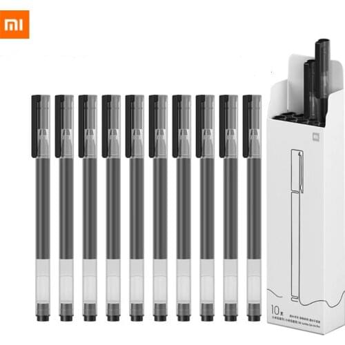 Xiaomi Super Durable Writing Sign Pen 0.5mm Gel pen Signing Pens Smooth Switzerland Refill Red Black Ink Pen Ballpoint Pen 10PCS