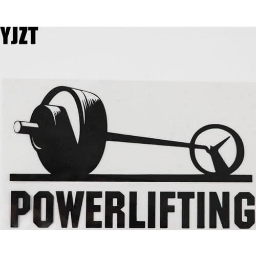 YJZT 17.2CMX9.9CM Powerlifting Gym Fitness Sports Decal Vinyl Car Sticker Black/Silver 8A-0982