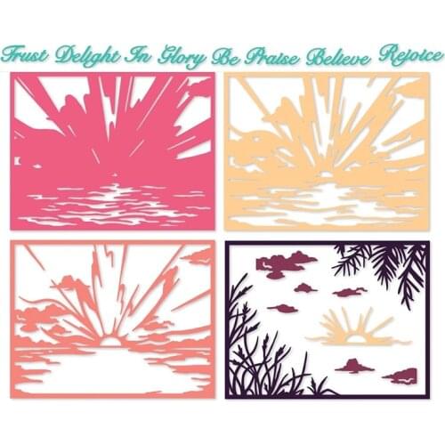 Sunset&Sunrise+Phrase Metal Cutting Dies Sunset&Sunrise Scene Dies Cuts For Card Making 2020