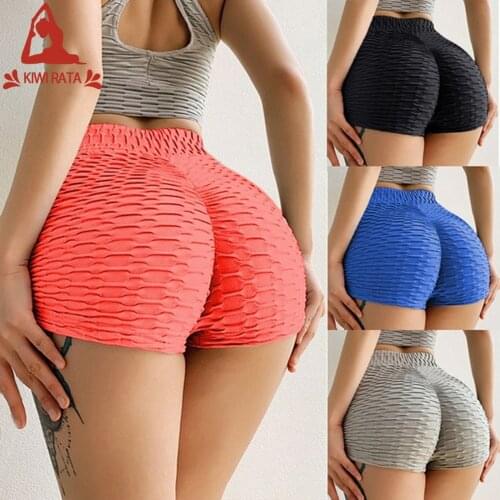 KIWI RATA Yoga Shorts High Waist Seamless Yoga Shorts Women Gym Yoga Sports Shorts Workout Push Up Buttocks Fitness Gym Shorts