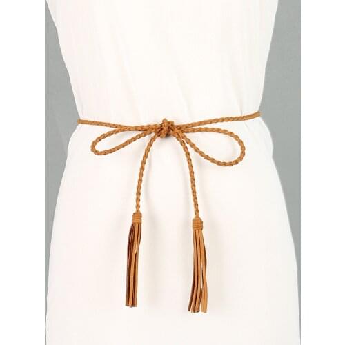 Waist chain 160cm Woven Tassel Waistband Braided Belt waist rope Women decorated waist Ladies Tassles Belts Dress decoration