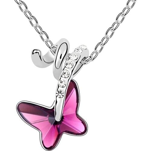 Fashion Crystals from Swarovski Butterfly Choker Necklace Joyeria Colar Women Necklaces Pendants Statement Jewelry Accessories