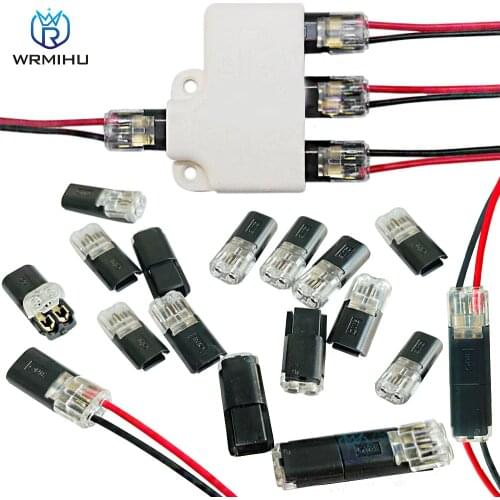 10pcs 2pin Pluggable Wire LED Car Connector Splitter Box Quick Splice Electrical Cable Crimp Terminals For Wires Wiring 22-20AWG