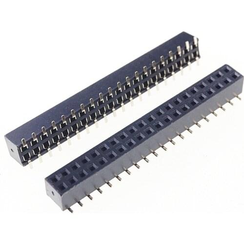 10pcs 2x20 P 40 Pin 2.0 mm Pin Header Female Dual row SMT PCB surface Mount SMD reflow solderable in bulk Rohs Lead Free