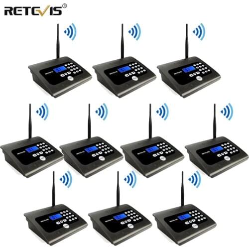 10PCS RETEVIS RT57 Duplex Indoor Wireless Calling Intercom System Business Calling Device Two-way Desktop Radio For Office Home