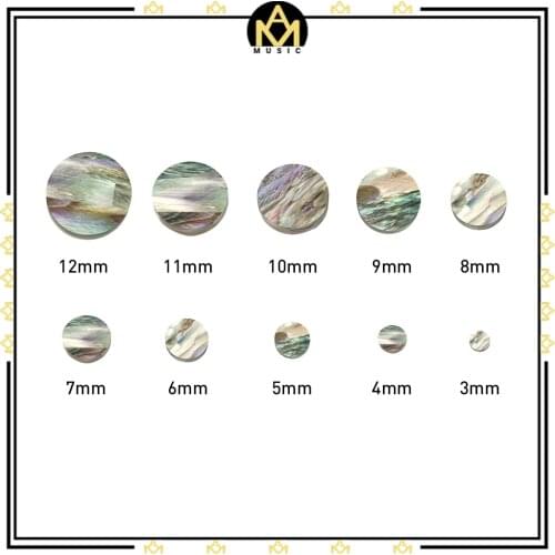 10 PCS Abalone Shell Guitar Fretboard Dots Fingerboard Neck Side Dots Diameter Of 3mm-12mm DIY Fretboard