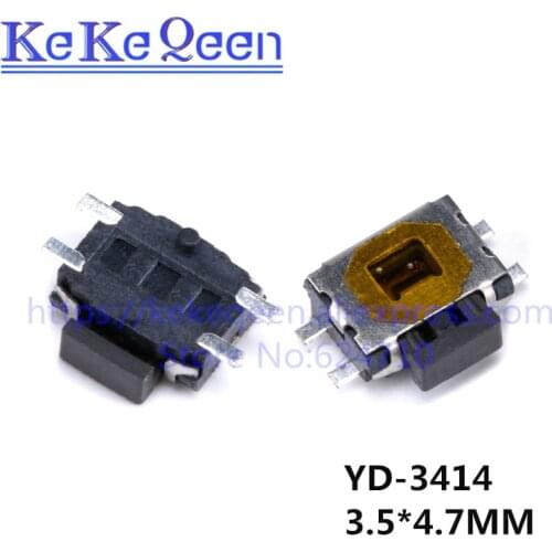 10PCS YD-3414 4Pin SMT SMD Side Tactile Push Button Switch Mount 3.5*4.7MM Button Key switch for mp3 mp4 Mobile Phone TS-015A