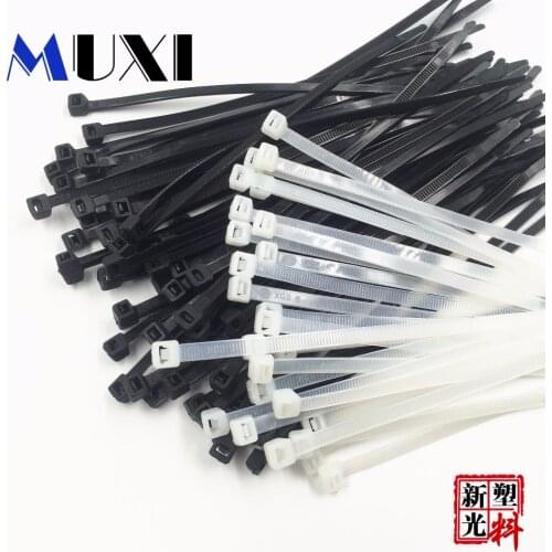 100pcs Nylon cable tie self-locking Wire Zip 10cm to 30cm High-quality White Black