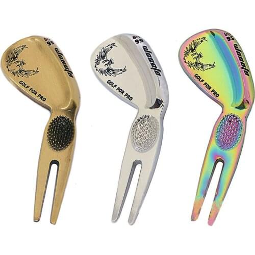 2 Pieces Golf Divot Repair Tool Golf Putting Green Fork Golf Die Casting Accessories Putting Green Pitchfork Cleaner Pitch Fork