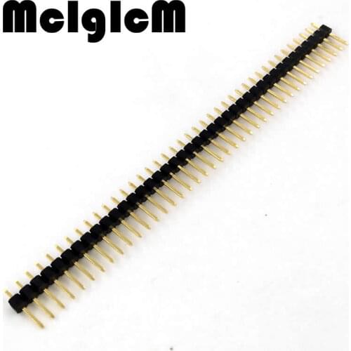20pcs 2.54mm Pin Header Gold Plated Pin Single Row Pin Header Connector Breakable Strip Male Free Shipping
