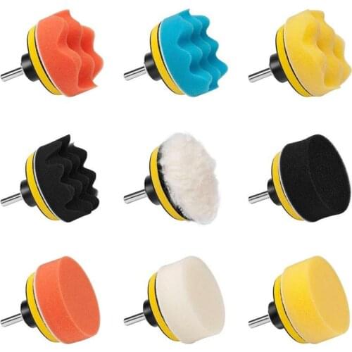 22 PCS Car Buffing Pads Polishing Sponge Buffer Set Waxing Foam Polisher Kit for Drill Car Wash Polishing Accessories