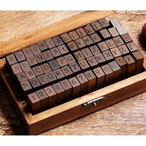 28/70 DIY Anzahl Alphabet Kombination Brief Stempel Tagebuch Ablum Hochzeit Brief Holz Stempel Set Vintage Holz Box clear stamps
