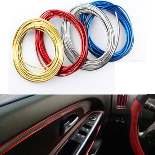 5M Car Styling Universal DIY Flexible Interior Moulding Trim Strips Car Accessories Decoration Strip Dashboard Edge Sticker