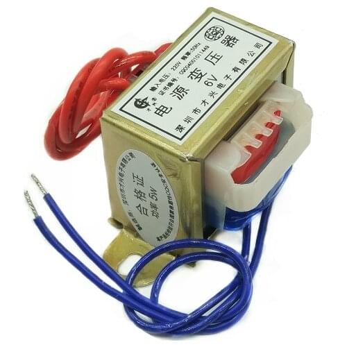 AC 6V 9V 12V 15V 18V 24V 36V 48V 220V output voltage 5W EI input 220V/380V 50Hz single/dual voltage Copper power transformer