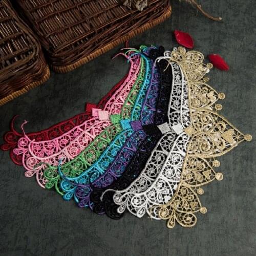 Free shipping Multicolor Embroidery Crown Lace Diy Big Cloth Stickers Down Clothing Wedding Dress Embroidery Accessories