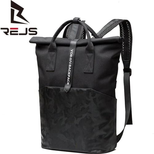 REJS LANGT Large Cpacity Backpack Men Fashion Casual School Backpack Soprt Multifunction Waterproof Cool Travel Daypack Mochila