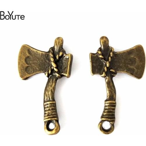 BoYuTe (50 Pieces/Lot) 29*17MM Antique Bronze Plated Zinc Alloy Axe Pendant Charms Diy Jewelry Making Findings Accessories