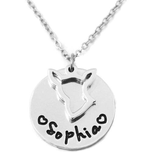 Chihuahua Dog Print Tag Pendant Necklace,Personalized Dog Necklace,Custom Dog collar,Pet Memorial Pendant,Gift for your pet