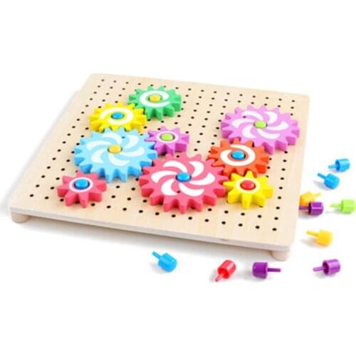 Childrens benefit intelligence gear building blocks mushroom nailpuzzle early teaching baby toys 2-3-6 years old