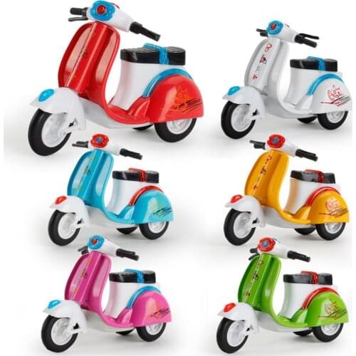 Children Mini Pull Back Mini Car Alloy Motorcycle Tricycle Model Educational Puzzle Toy Gift