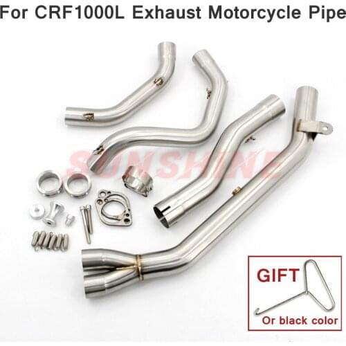 For HONDA CRF1000L ADV Motorcycle Exhaust Front Pipe Motorcross Slip on Modified Pitbike Stainless Steel Connect Tube 2016-2019