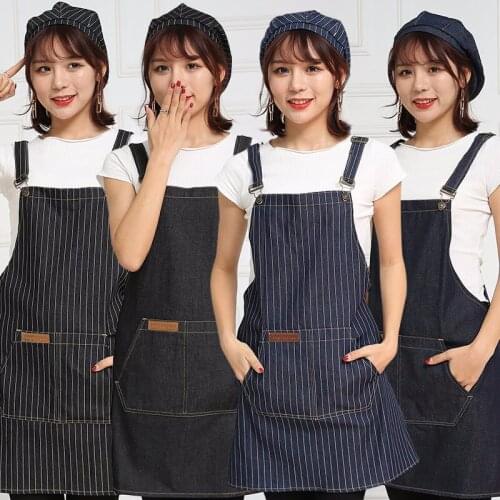 Denim Canvas Apron Barista Bartender Baker Chef Catering Uniform Florist Carpenter Tattoo Artist Painter Gardener Work Wear