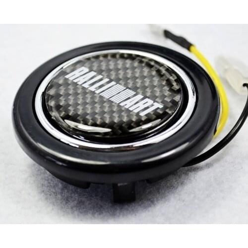Carbon Fibre Emblem Steering Wheel Horns Button for Mitsubishi