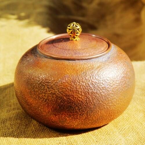 Handmade Pure Copper Pot Tea Container Soup Stew With Lid Thick