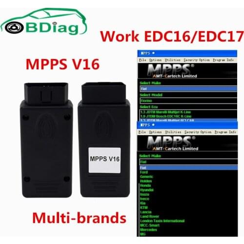 MPPS V16 OBD2 ECU Chip Tuning Interface MPPS Flasher Remap For EDC 15/16/17 Inkl CHECKSUM Newest Version MPPS 16 In stock