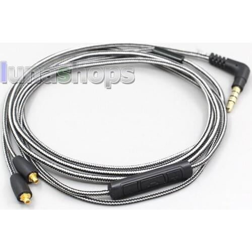 LN005081 Black And White + Mic Remote Earphone Cable For Shure se215 se315 se425 se535 Se846