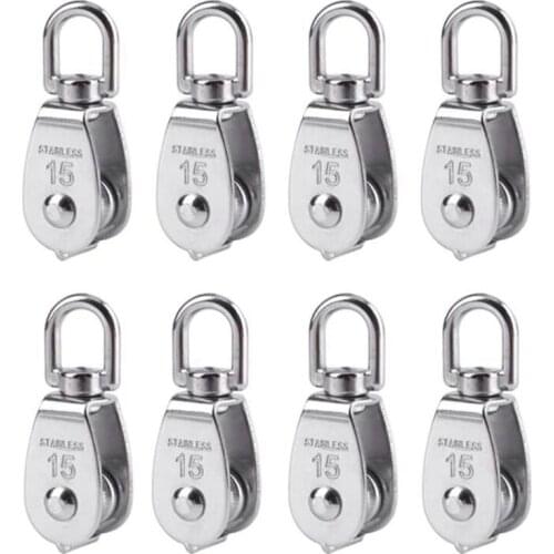 304 Stainless Steel Crane Wheel M15 Lifting Crane Rotating Hook Single Wheel Baffle Hanging Line Traction Wheel