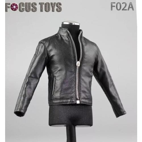 Mnotht 1/6 Mens PU Leather Jacket Black Pants White Shirt Black Shoes Belt Suit for 12inch Action Figure Toy