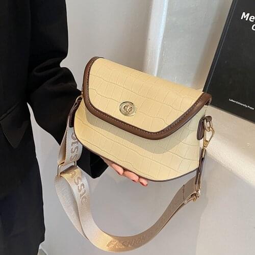 Fashion Small Shoulder Bag PU Leather Contrast Color Crossbody Bags For Women Wild Broadband Handbags And Purses Travel Bags