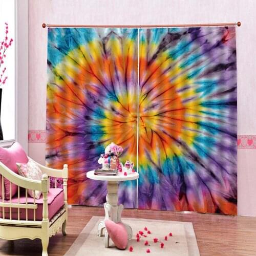 Custom Any Size Colorful feathers Window Curtain 3D Blackout Photo Print For Living Room Bedroom Window Drapes Decor Sets