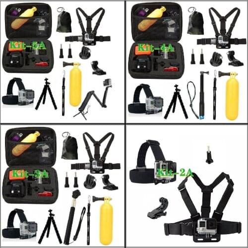 Black Action Camera Accessories Kit for GoPro HERO 8 GoPro Hero 7/6/5 New Model for SJCAM SJ5000 EKEN H9R H9 Xiaomi Yi