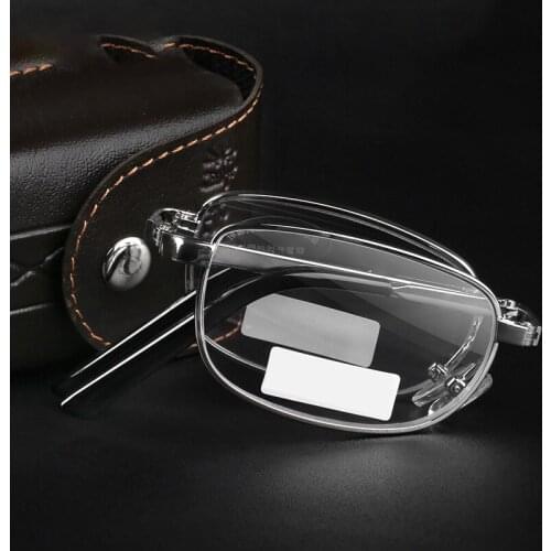 High Definition Crystal Reading Glasses Folding For Men And Women Anti-Fatigue Ultralight Portable Spectacles With Holster