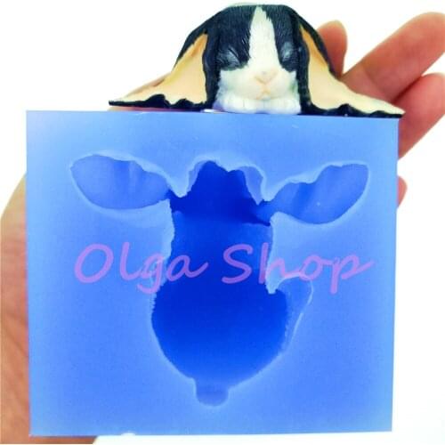 DYL813 3D Sleeping Rabbit Silicone Mold Fondant Cake Decoration Candy Craft Sugarcraft Resin Clay Art Soap Candle FOOD SAFE