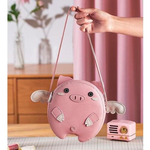 Leather Handbag Shoulder Bag Making Complete Kit Pink Leathercraft Blanks Set for Crossbody Bag Making Includes Full Set Tools