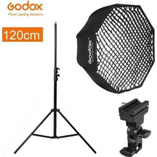 Godox Portable 120cm 47" Octagon Umbrella Softbox with Honeycomb Grid,2.8m Light Stand,Holder Bracket for Flash Speedlight