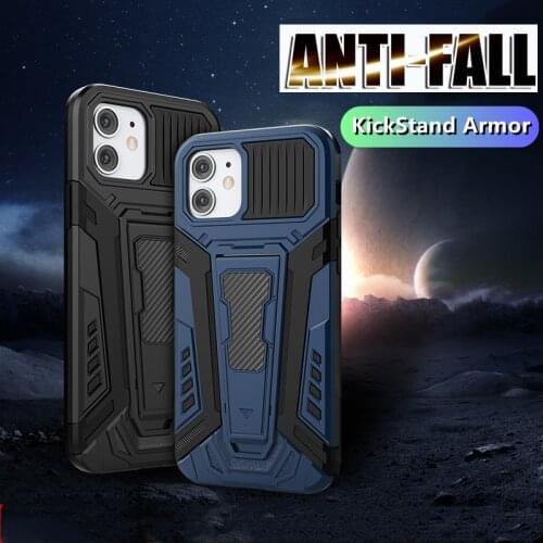 ShockProof Coque For iPhone 12 11 Pro Max XR XS X 7 8 6 Plus Armor KickStand Shell Cases Cover For Apple iPhone 12 Pro Max Mini