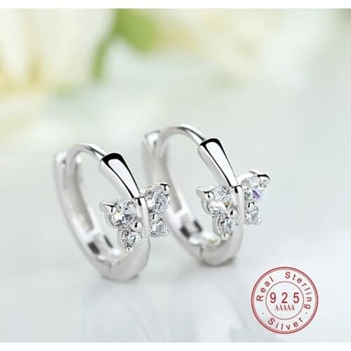 2019 New Fashion Silver Color Classic Butterfly Austrian Crystal Stone Earring Bridal Wedding Ceremony Propose Jewellery