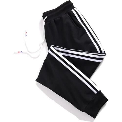 Large Size 200 Pounds Joggers Women Striped Patchwork Harem Pants Spring Autumn Casual Middle-Waisted Drawstring Trousers P1024