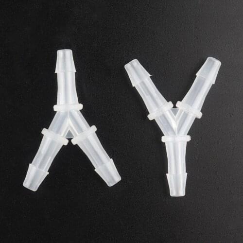 10Pcs 6.4~20mm PP Y-Type Equal Tee Connectors Aquarium Tank Aerator Fittings Garden Irrigation Watering Pagoda Hose Joints