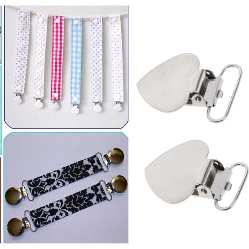 10 Pieces Heart Shape Pacifier Mitten Clips Practial for Ribbon Craft DIY