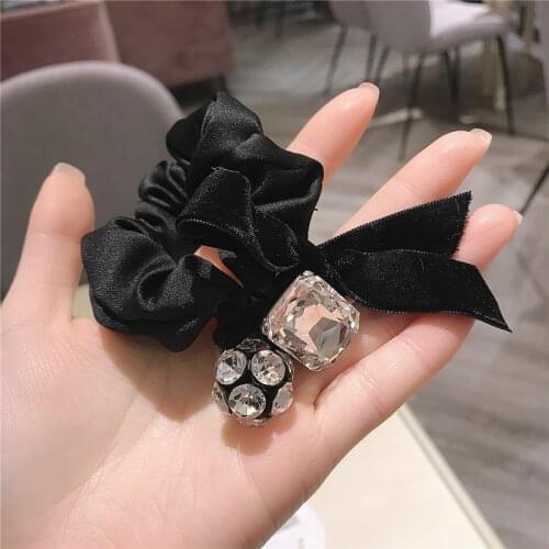 Women Fashion Big Crystal Hair Rope Lady High Quality Rhinestone Ball Hair Ties