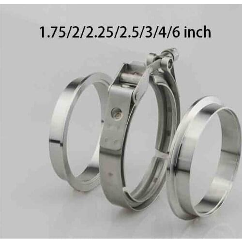 1.75/2/2.25/2.5/3/4/6 inch V-Band Clamp Male/Female Flange Kit V-band Turbo Exhaust Pipes Car Accessories