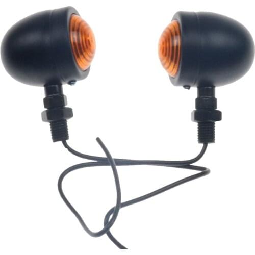 1 pair Motorcycle Black Bullet Turn Signals indicator Light For Harley Kawasaki Honda Suzuki Yamaha Cruiser Chopper Cafe Racer