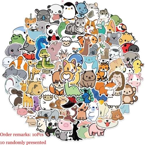 10/30/50/100 Pcs Mixed Cartoon Animal Collection Poster Stickers Fridge Phone Laptop Luggage Wall Notebook Graffiti Kids Toys