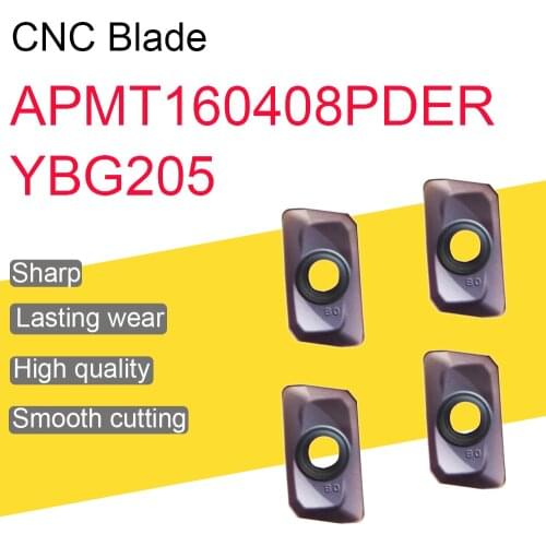 10PCS High Quality APMT160408PDER YBG205 Carbide Inserts APMT16 Milling Blade CNC Machining Lathe Turning Tool